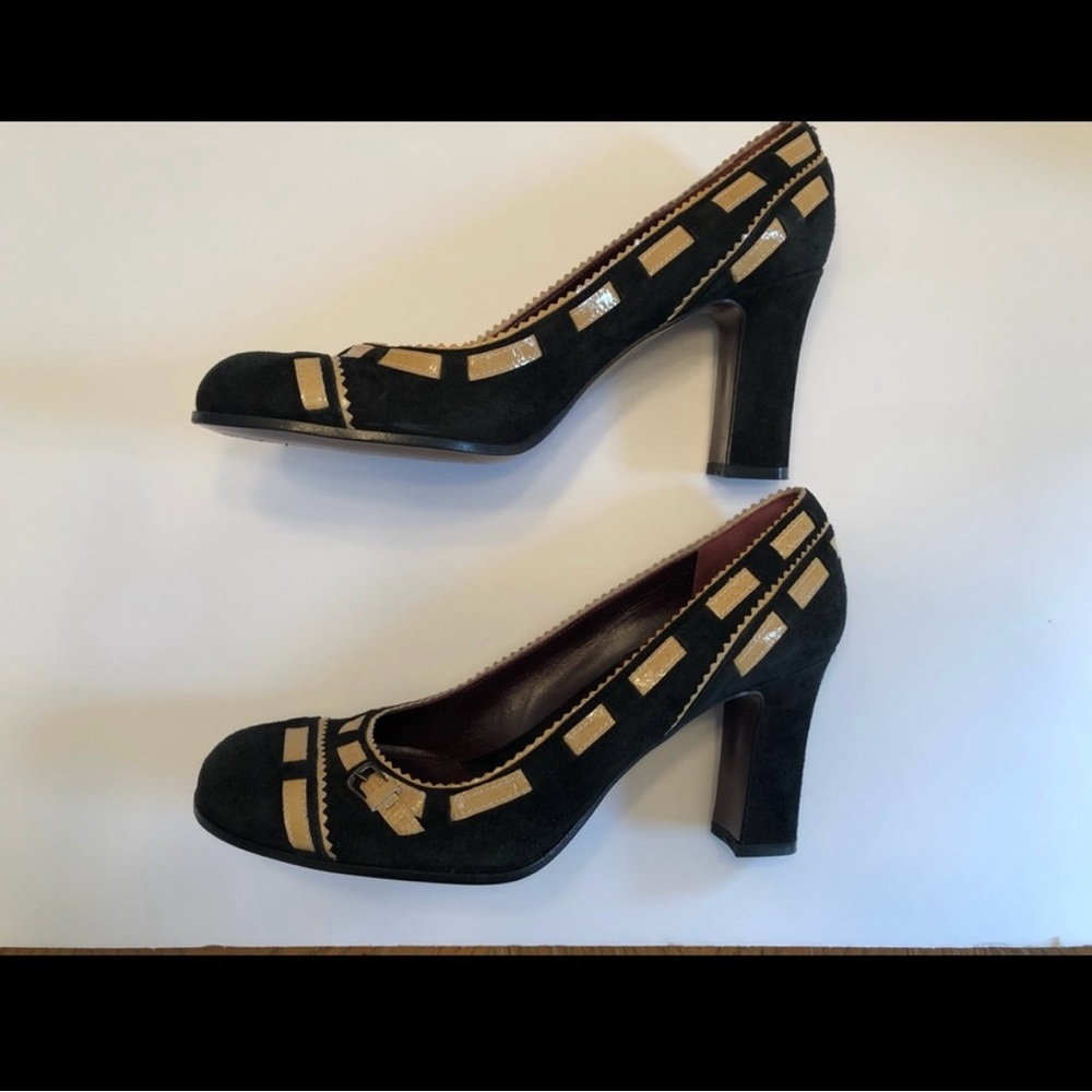 Y2K Via Spiga Black and Cream Heels